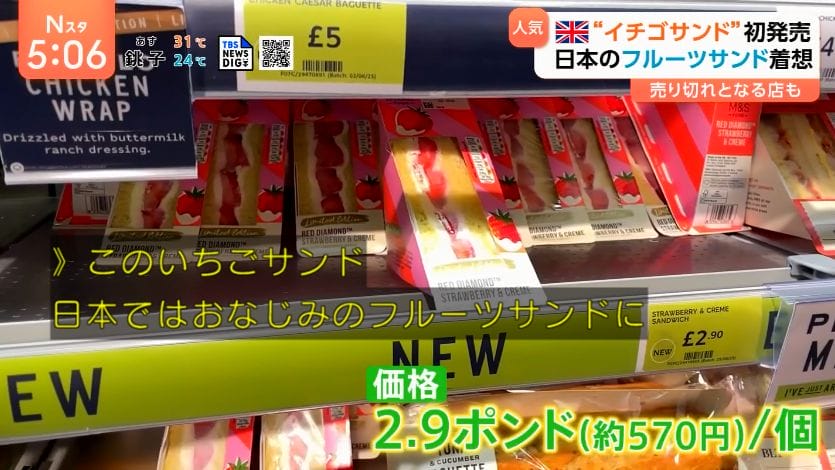 日式水果三明治反攻英國瑪莎開賣草莓鮮奶油掀熱潮
