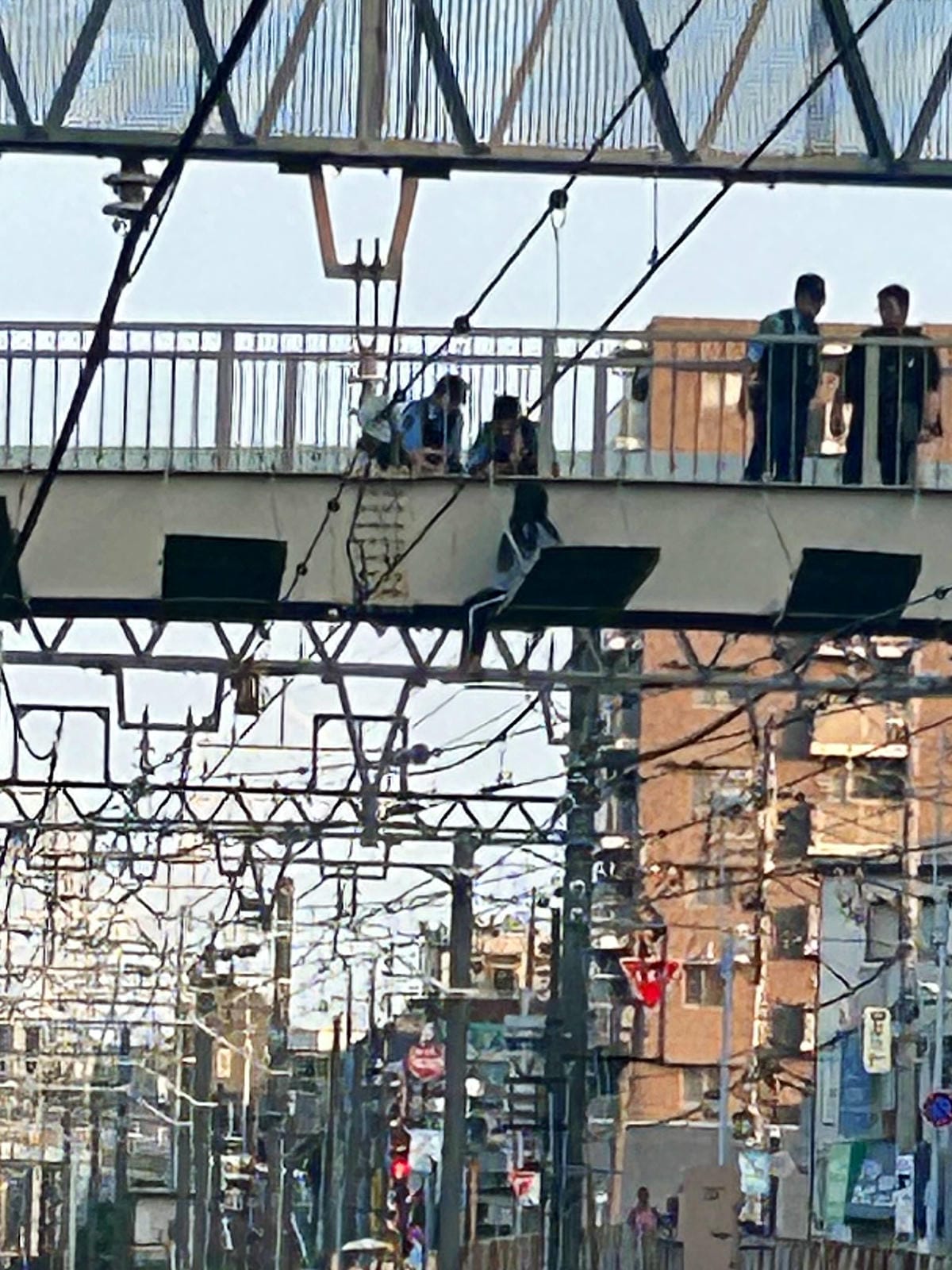 早上尖峰女驚坐跨軌天橋外 東上線斷電救援影響萬人