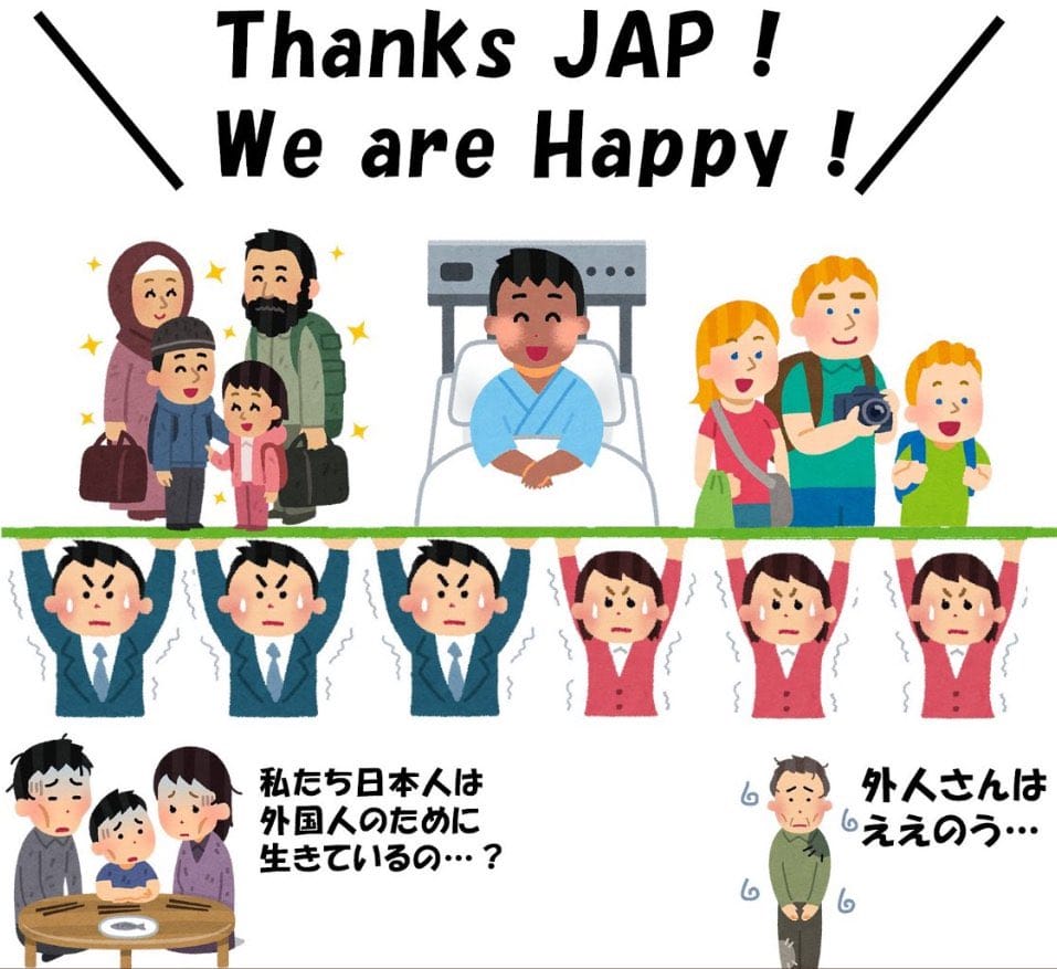 1圖說明日本忍受外國人優先讚破20萬留言吵成一團