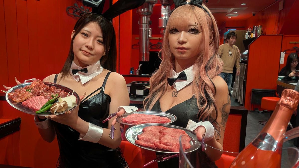 滿足男性欲望 肉 ! 酒 ! 女 ! 兔女郎燒肉難波火辣開幕