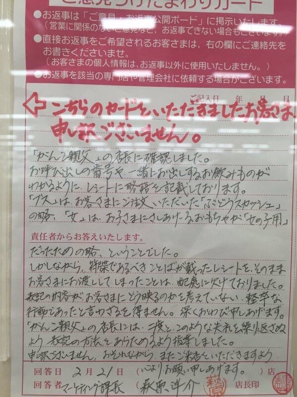 帳單標註「蠢蛋」公然罵人 8番拉麵縮寫用語引抱怨
