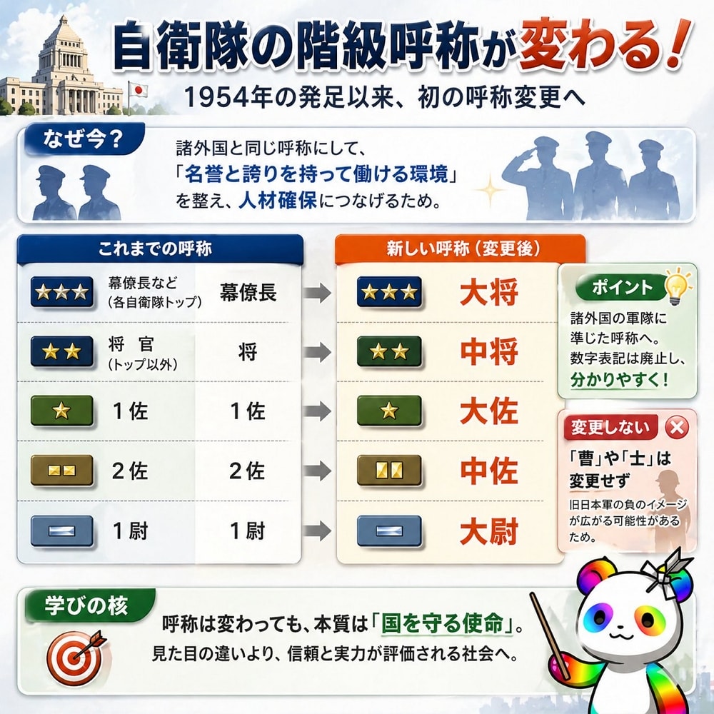 自衛隊與國際接軌「尉官」以上修法恢復舊日軍稱號