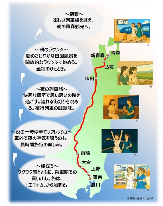 JR東日本東京 ~ 青森新夜行特急「藍月號」2027上路 - 第7張圖 JR東日本東京 ~ 青森新夜行特急「藍月號」2027上路